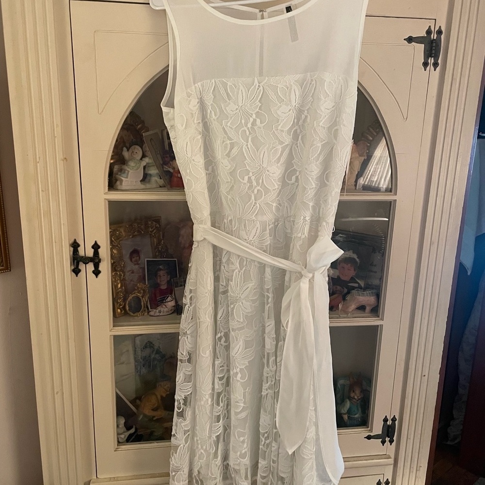 Julian Taylor Cream Sleeveless Midi Sundress for Weddings